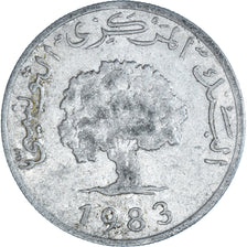 Moneta, Tunisia, 5 Millim, 1983