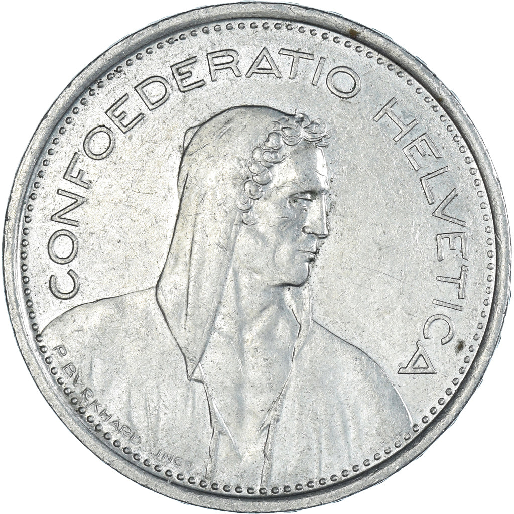 Münze, Schweiz, 5 Francs, 1975