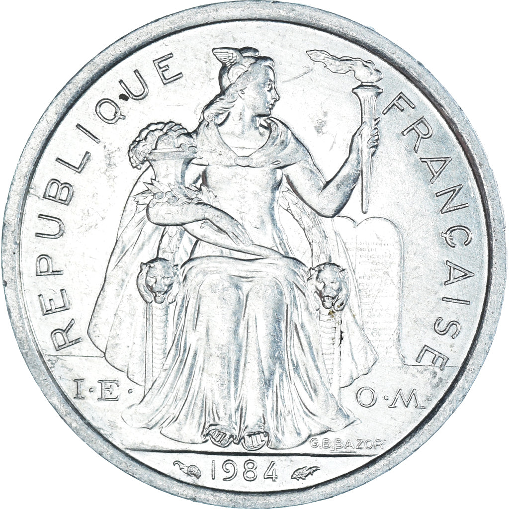 Munten, Frans Polynesië, 2 Francs, 1984