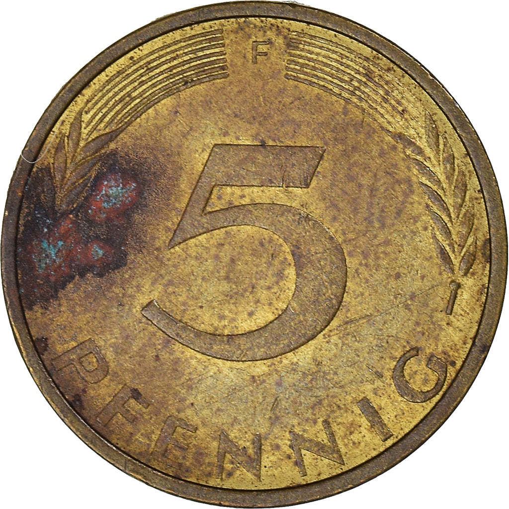 Moneda, Alemania, 5 Pfennig, 1973
