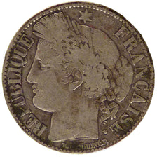 FRANCE, 1 Franc, 1872, Bordeaux, VF(20-25), Silver, Gadoury #465a, 4.90