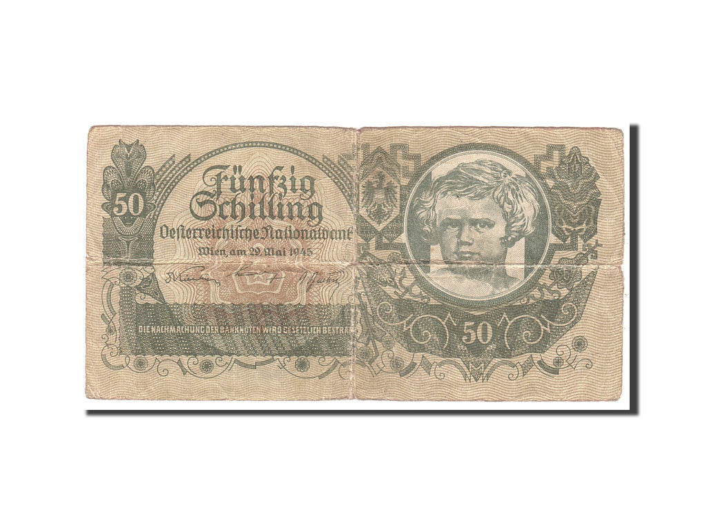 Austria, 50 Schilling, 1945, 1945-05-29, KM:117, VF(20-25)