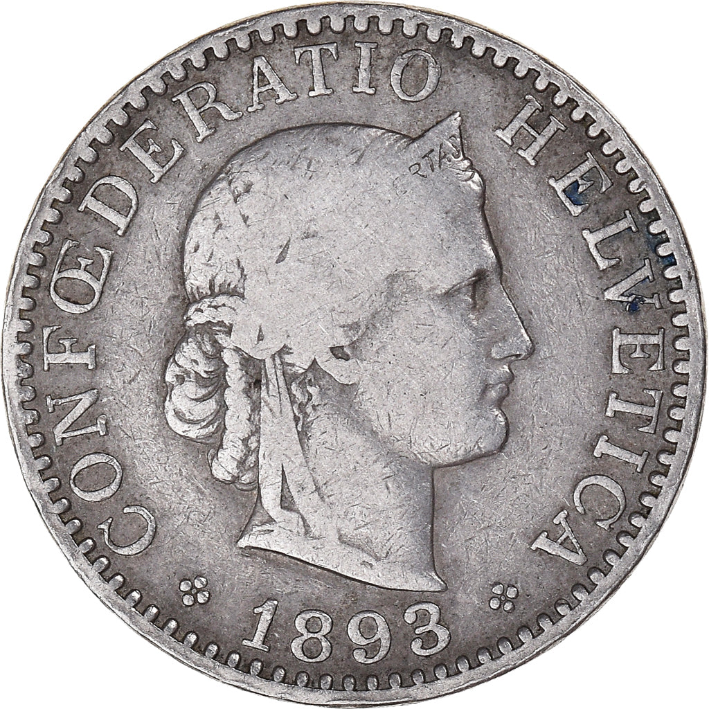 Munten, Zwitserland, 20 Rappen, 1893