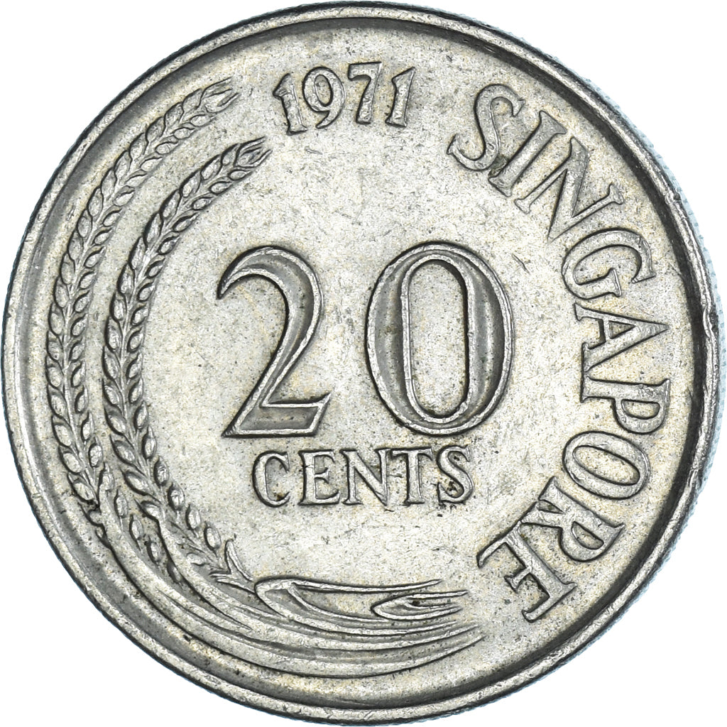 Moneda, Singapur, 20 Cents, 1971