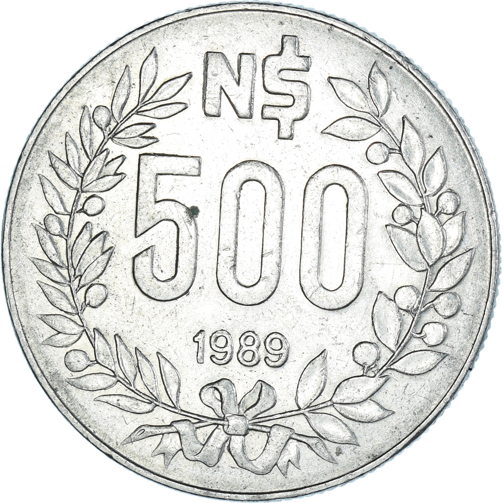 Coin, Uruguay, 500 Nuevos Pesos, 1989