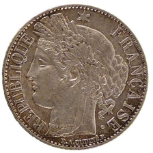 FRANCE, Cérès, Franc, 1888, Paris, KM #822.1, AU(50-53), Silver, 23, Gadoury #..