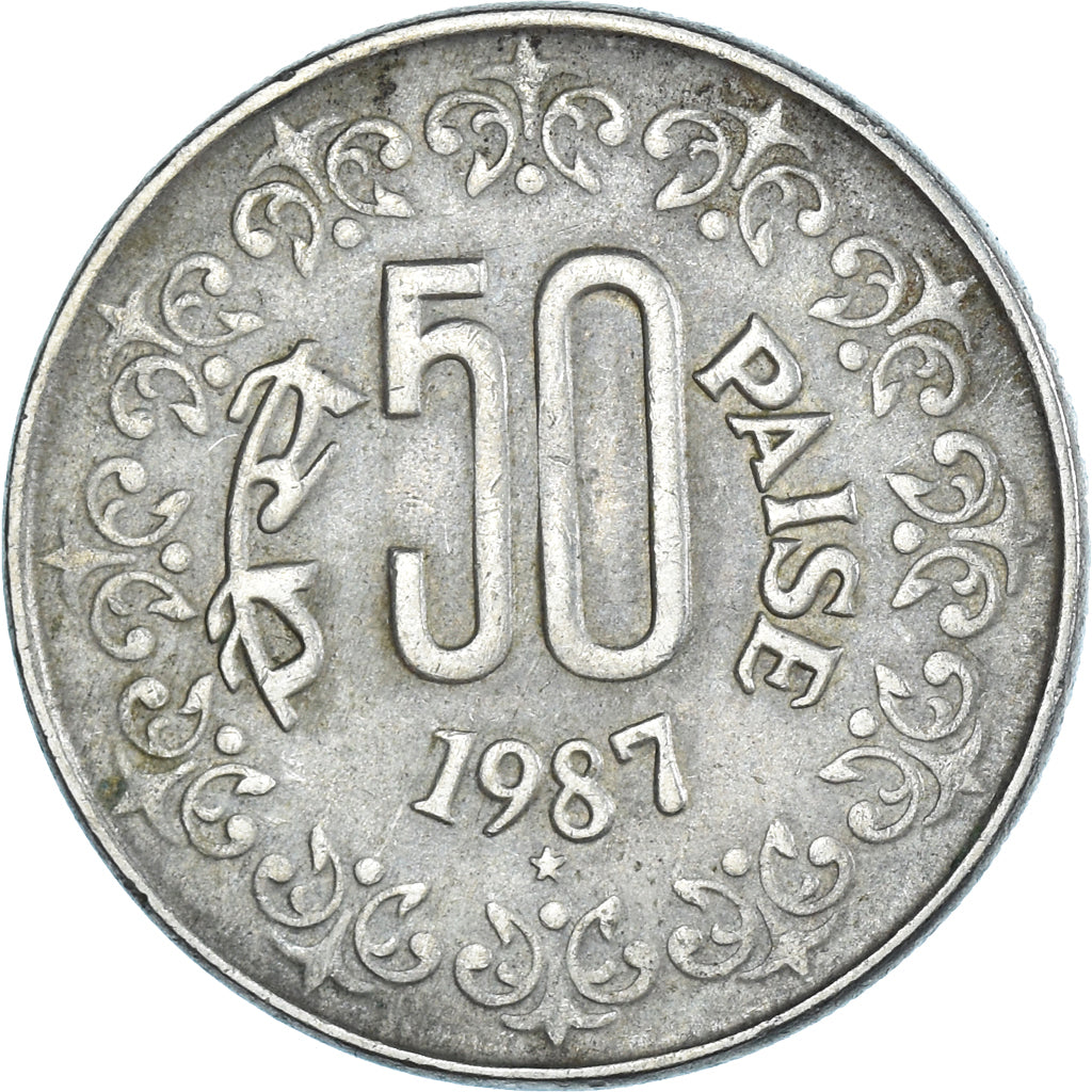 Moneta, India, 50 Paise, 1987