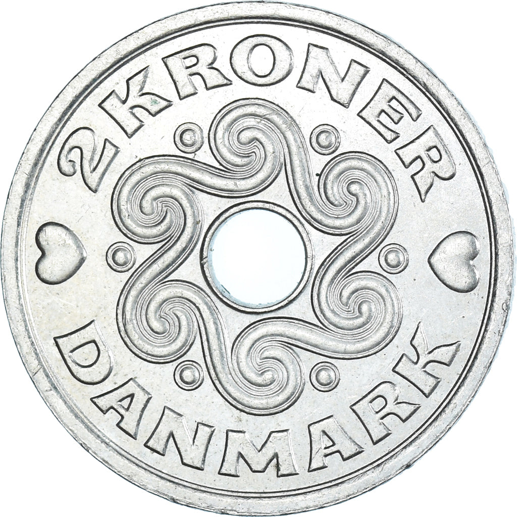Moneta, Danimarca, 2 Kroner, 1999