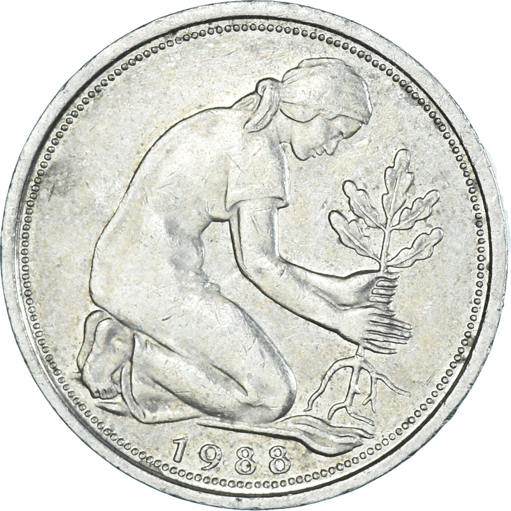 Moneta, Niemcy, 50 Pfennig, 1988
