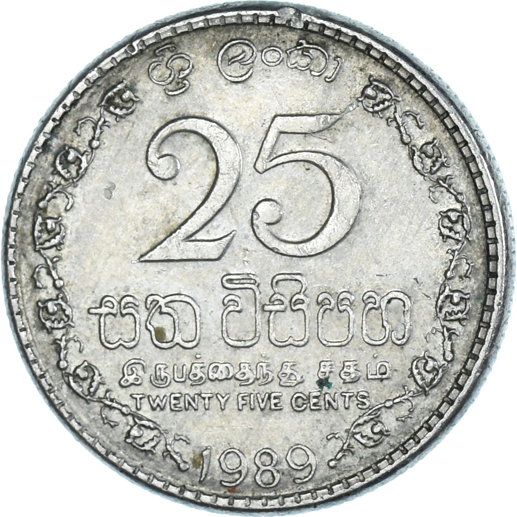 Coin, Sri Lanka, 25 Cents, 1989