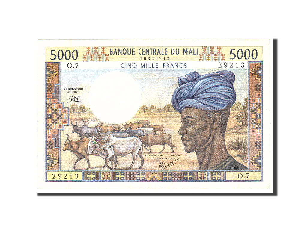 Mali, 5000 Francs, 1972, KM:14e, Undated, EF(40-45)