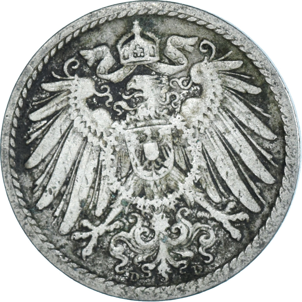 Moeda, ALEMANHA - IMPÉRIO, 5 Pfennig, 1905