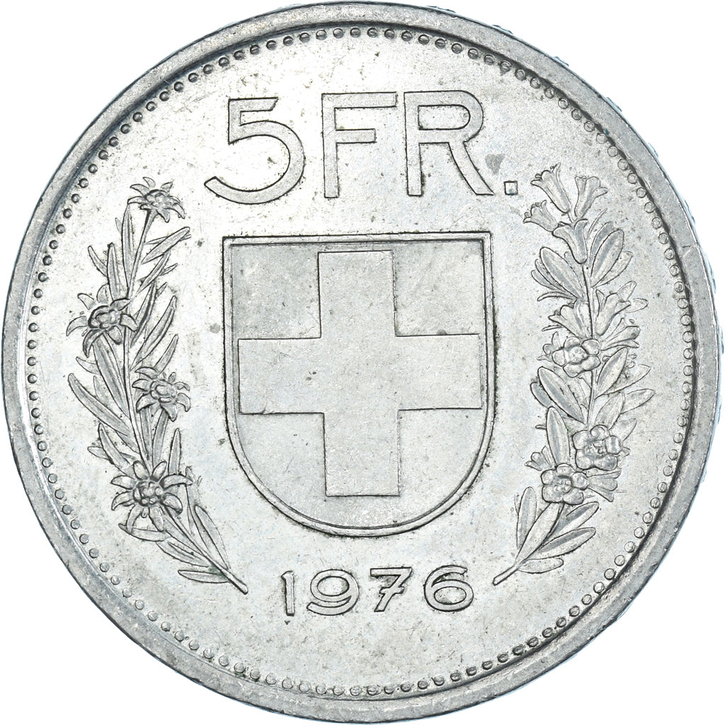 Munten, Zwitserland, 5 Francs, 1976
