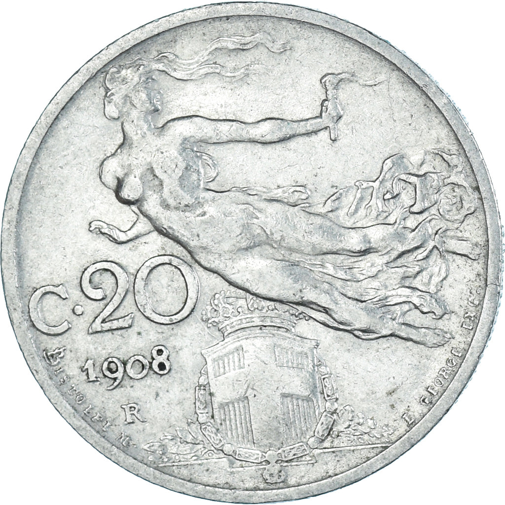 Moneta, Włochy, 20 Centesimi, 1908