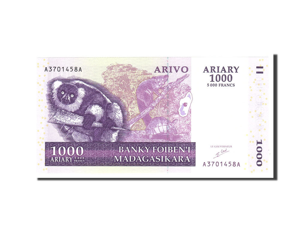 Banknote, Madagascar, 1000 Ariary, 2004, Undated, KM:89a, UNC(65-70)