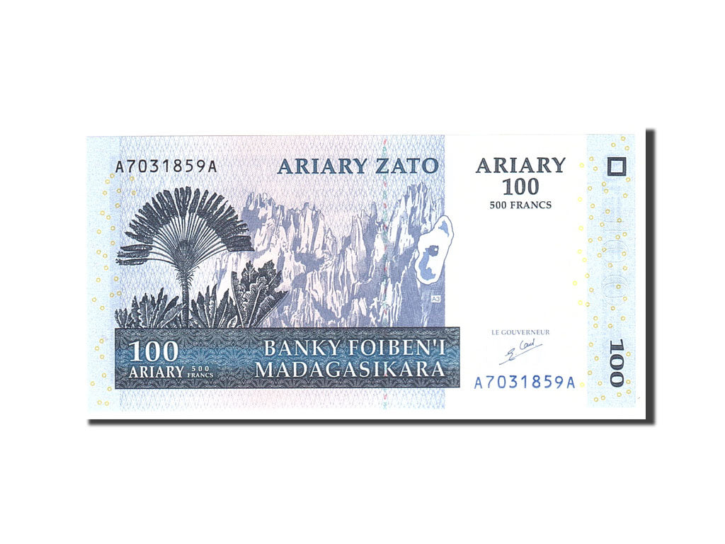 Banknote, Madagascar, 100 Ariary, 2004, Undated, KM:86a, UNC(65-70)