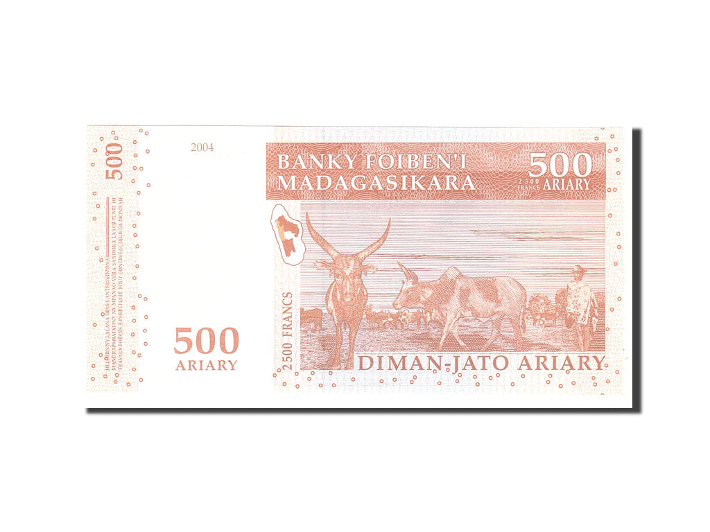 Banknote, Madagascar, 500 Ariary, 2004, Undated, KM:88a, UNC(65-70)