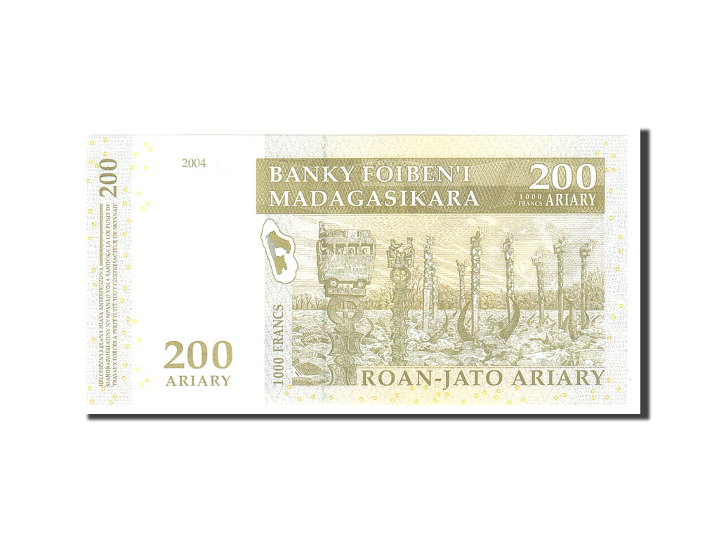 Geldschein, Madagascar, 200 Ariary, 2004, Undated, KM:87a, UNZ
