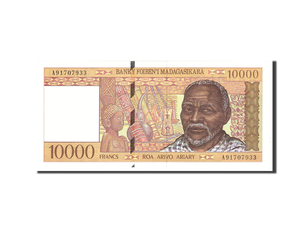 Madagascar, 10,000 Francs = 2000 Ariary, 1995, Undated, KM:79b, UNC(65-70)