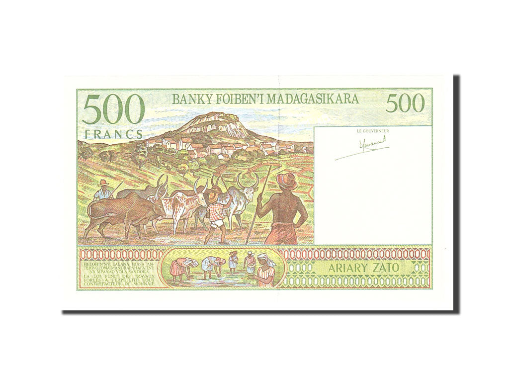 Banknote, Madagascar, 500 Francs = 100 Ariary, 1994, Undated, KM:75a, UNC(65-70)