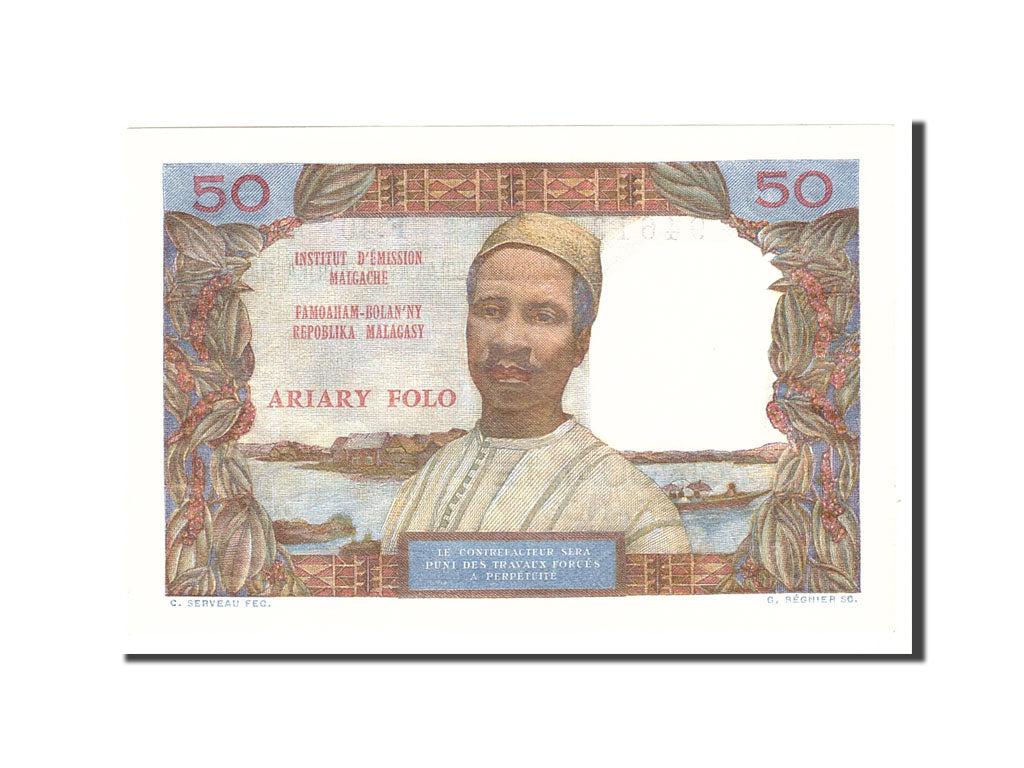 Madagascar, 50 Francs = 10 Ariary, 1969, Undated, KM:61, UNC(65-70)