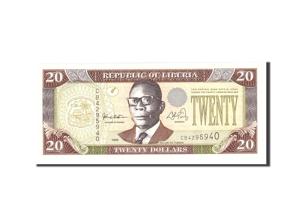 Liberia, 20 Dollars, 1999, KM:23a, Undated, UNC(65-70)