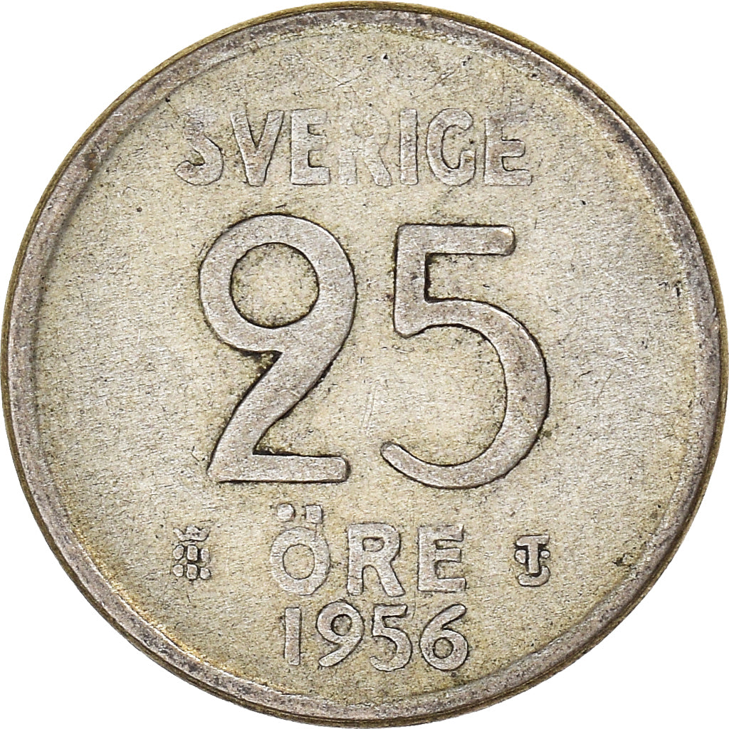Moneta, Szwecja, 25 Öre, 1956