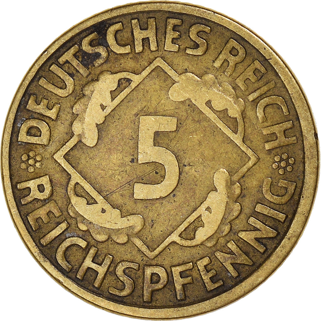 Moneta, Niemcy, 5 Reichspfennig, 1924