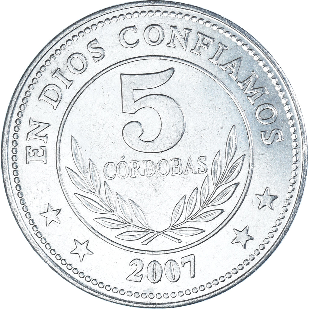 Coin, Nicaragua, 5 Cordobas, 2007