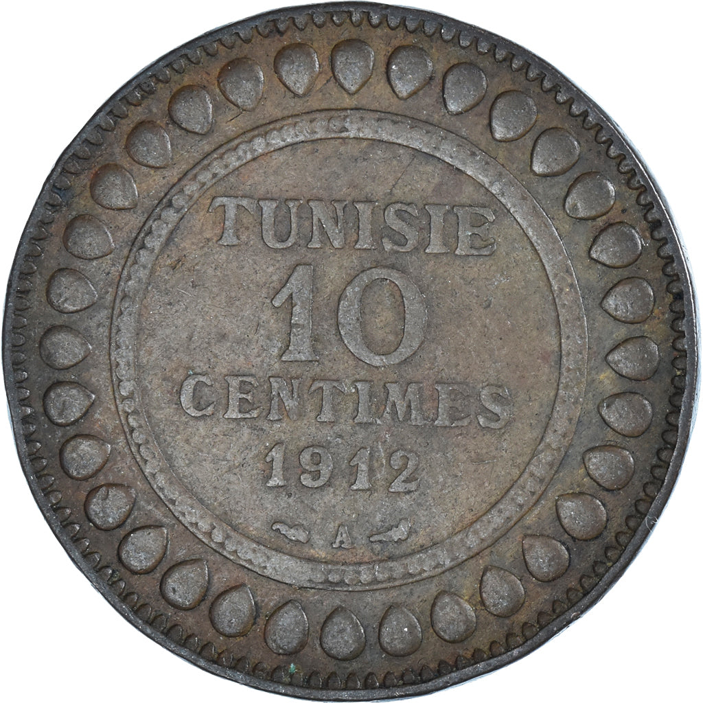Moneta, Tunisia, 10 Centimes, 1912