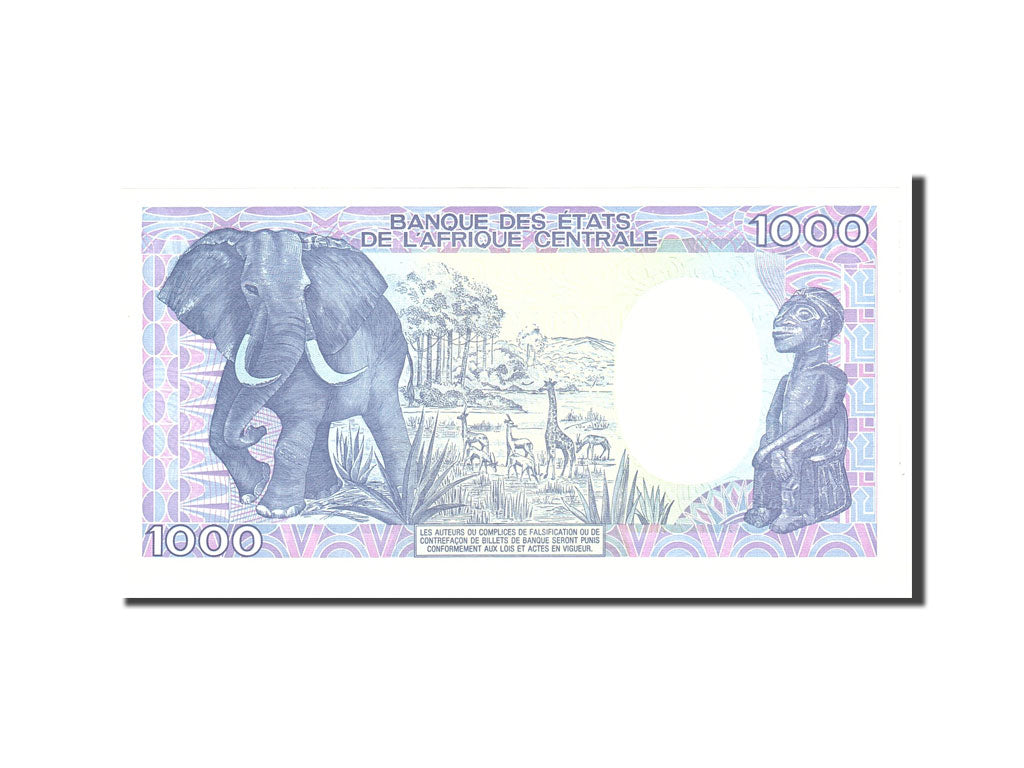 Gabon, 1000 Francs, 1986, KM:10a, Undated, UNC(65-70)