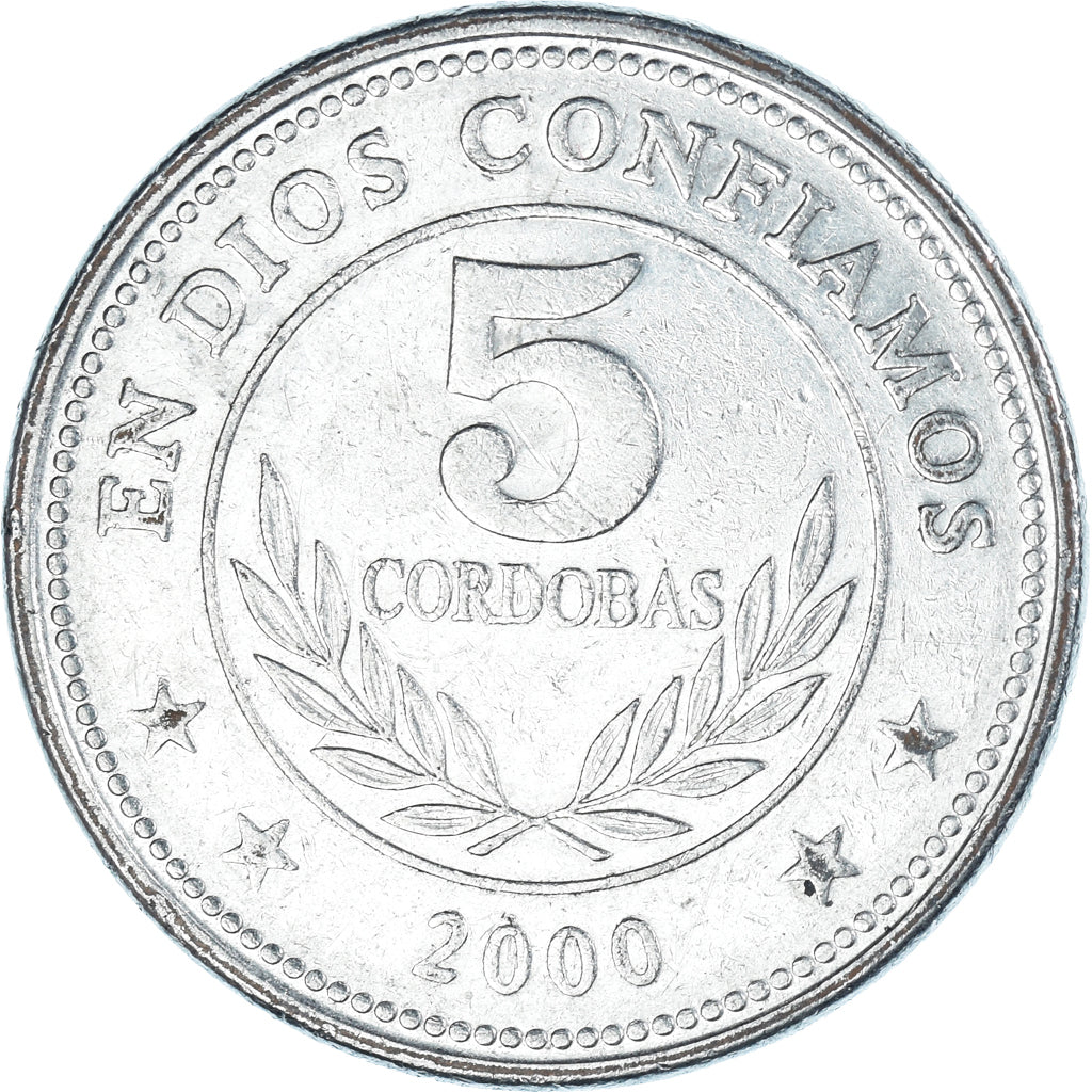 Monnaie, Nicaragua, 5 Cordobas, 2000