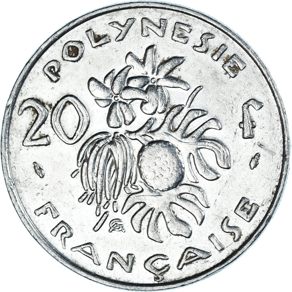 Moeda, Polinésia Francesa, 20 Francs, 1993
