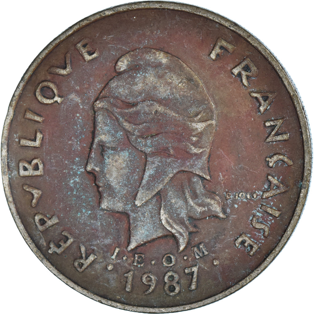Moeda, Polinésia Francesa, 100 Francs, 1987