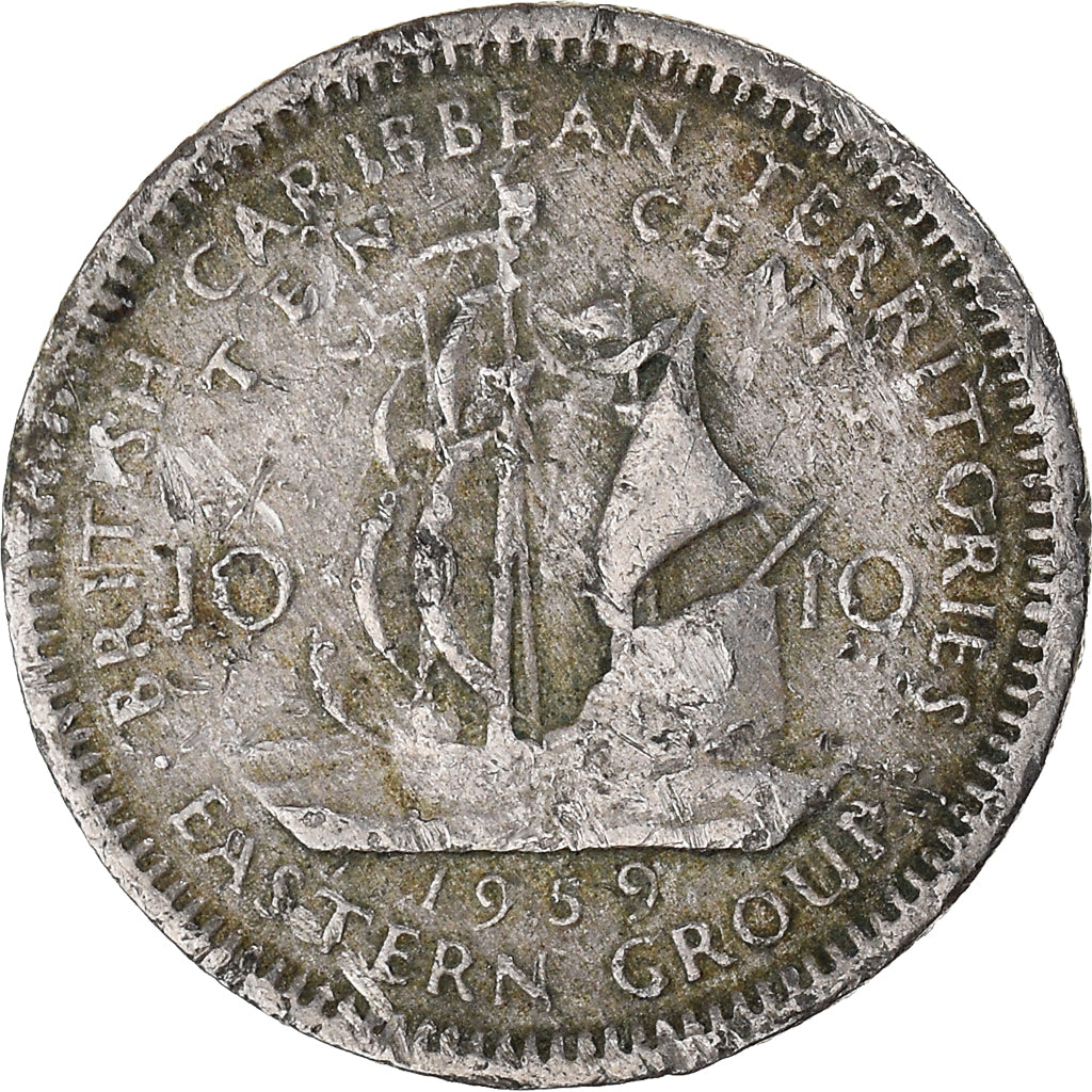 Moneda, Estados del Caribe Oriental , 10 Cents, 1959