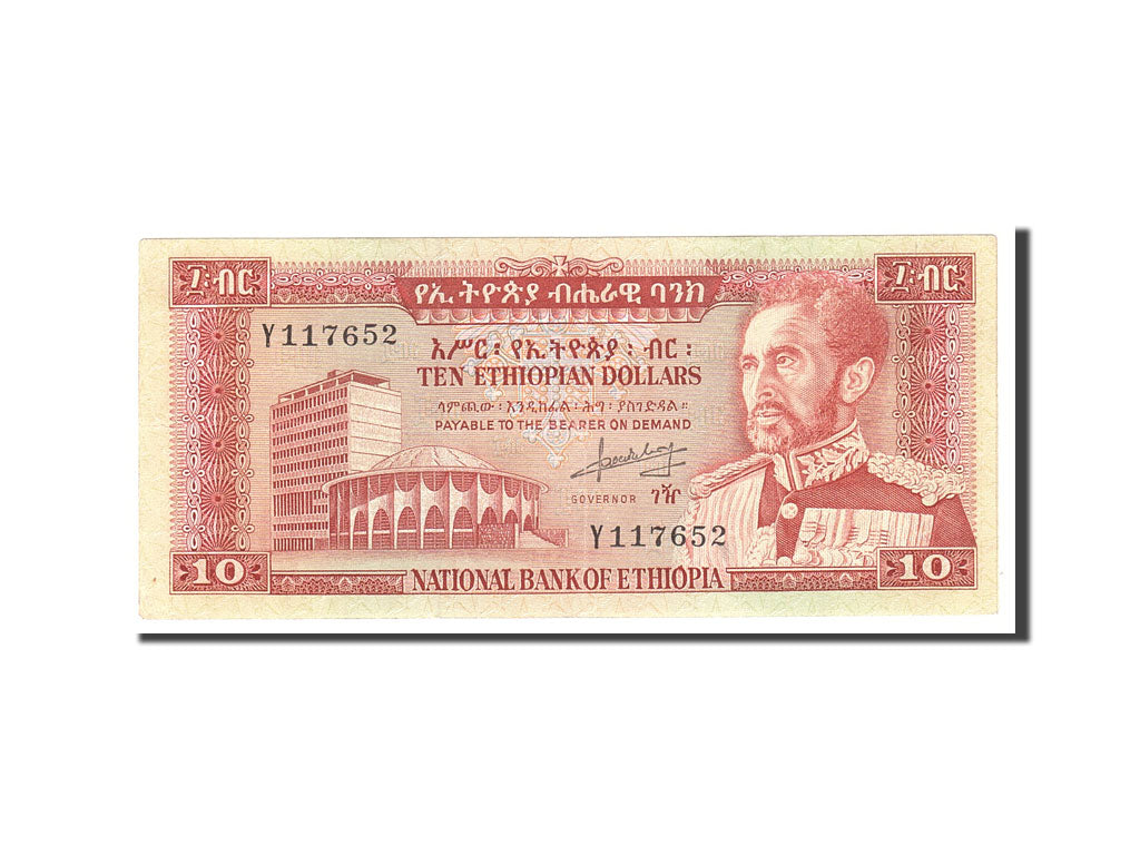 Banknote, Ethiopia, 10 Dollars, 1966, Undated, KM:27A, EF(40-45)