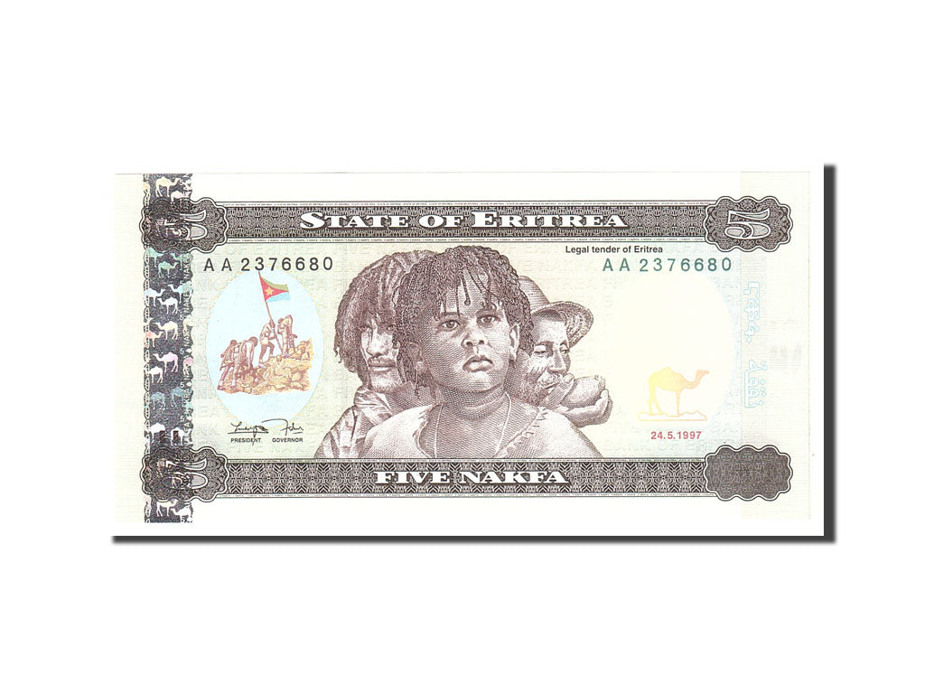 Eritrea, 5 Nakfa, 1997, Undated, KM:2, NEUF