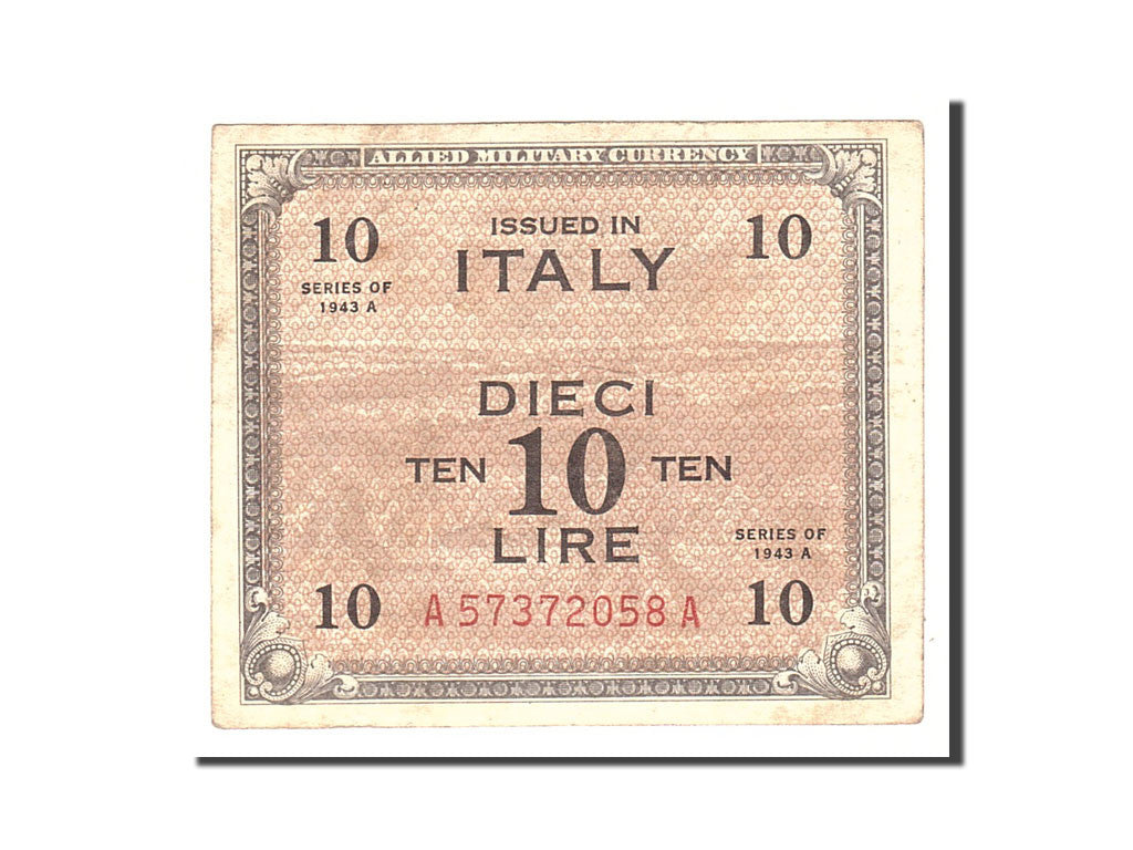 Italy, 10 Lire, 1943, KM:M13b, Undated, VF(20-25)