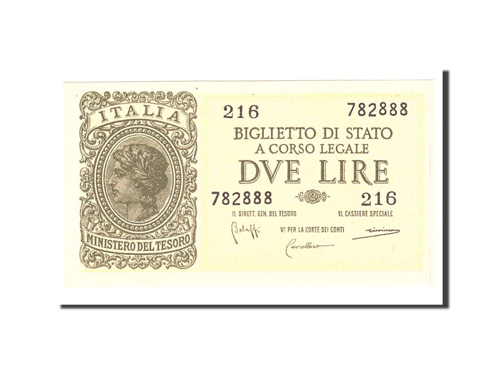 Banknote, Italy, 2 Lire, 1944, 1944-11-23, KM:30b, UNC(63)