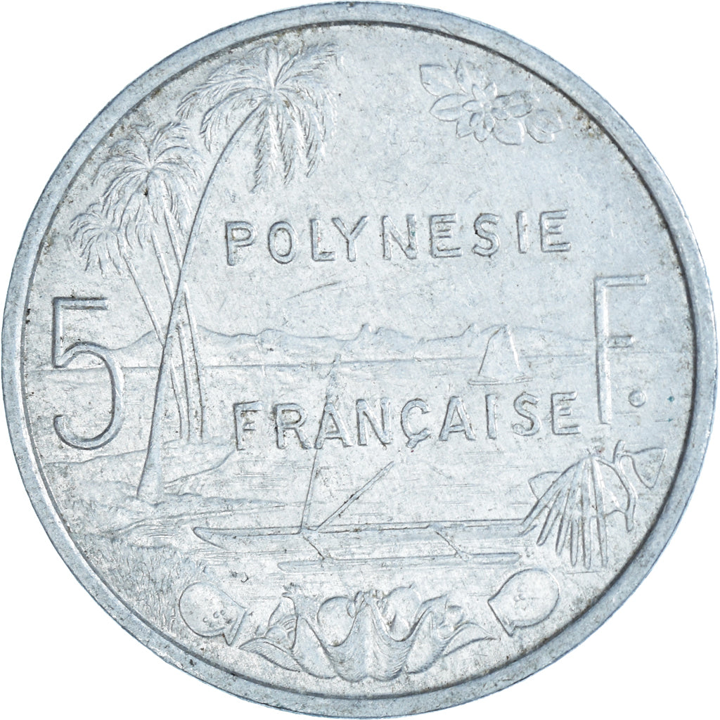 Coin, French Polynesia, 5 Francs, 1993