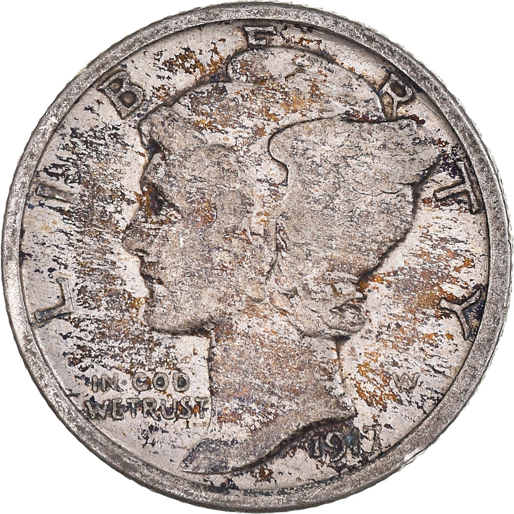 Coin, United States, Dime, 1917