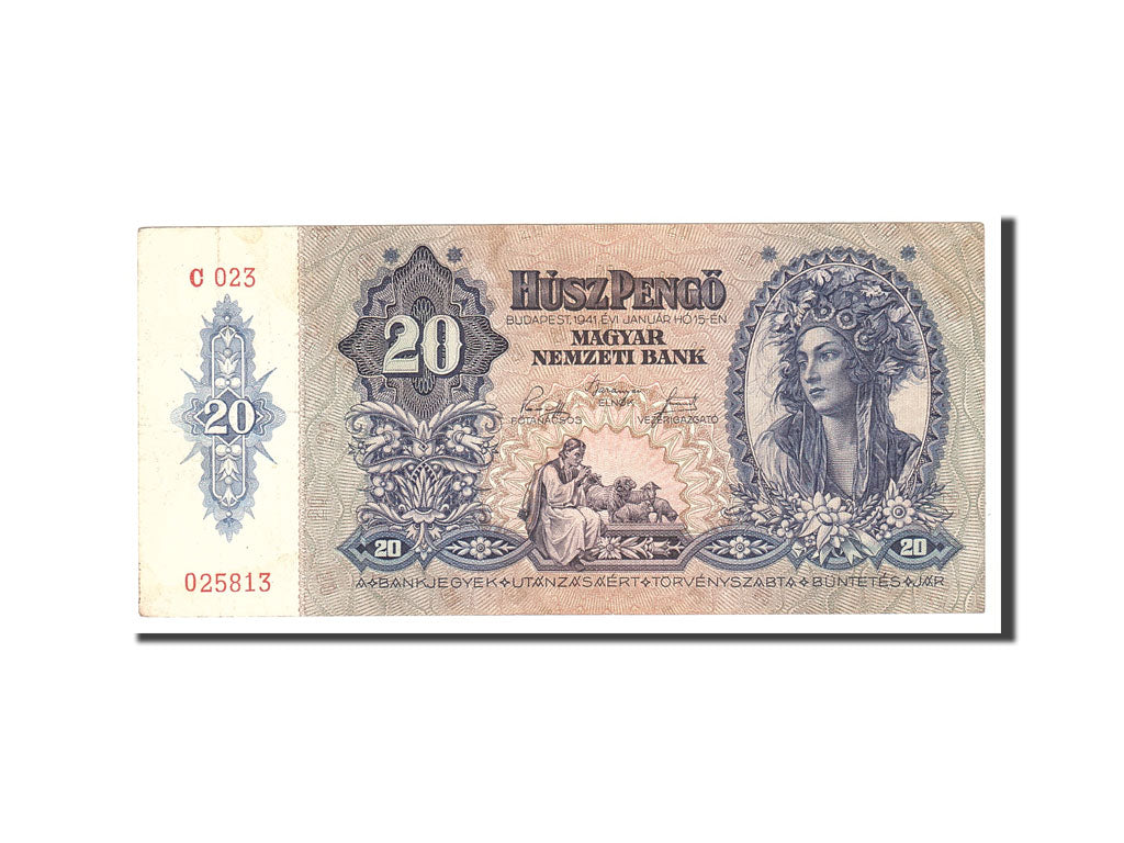 Hungary, 20 Pengö, 1941, 1941-01-15, KM:109, EF(40-45)