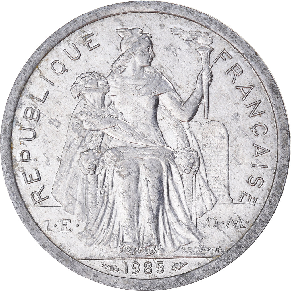 Moneda, Polinesia francesa, 2 Francs, 1985