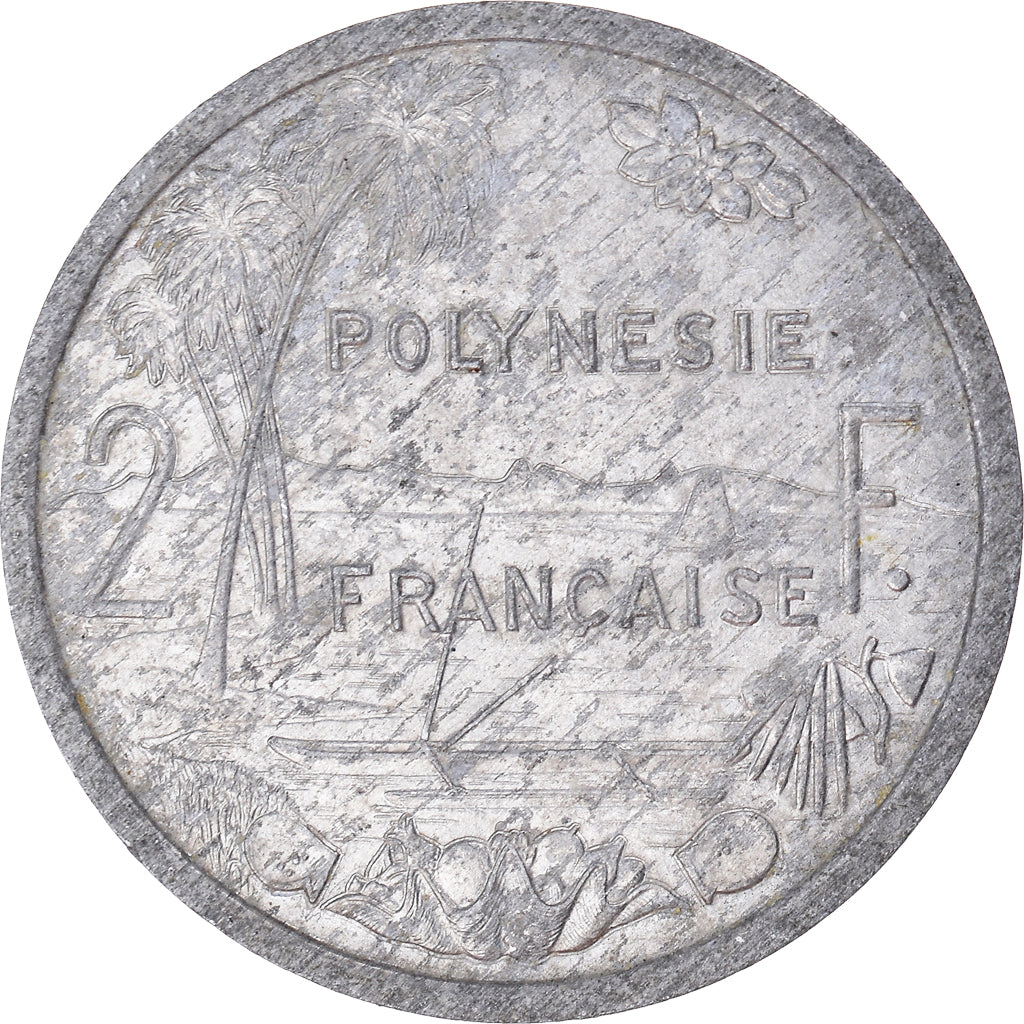 Moneda, Polinesia francesa, 2 Francs, 1985