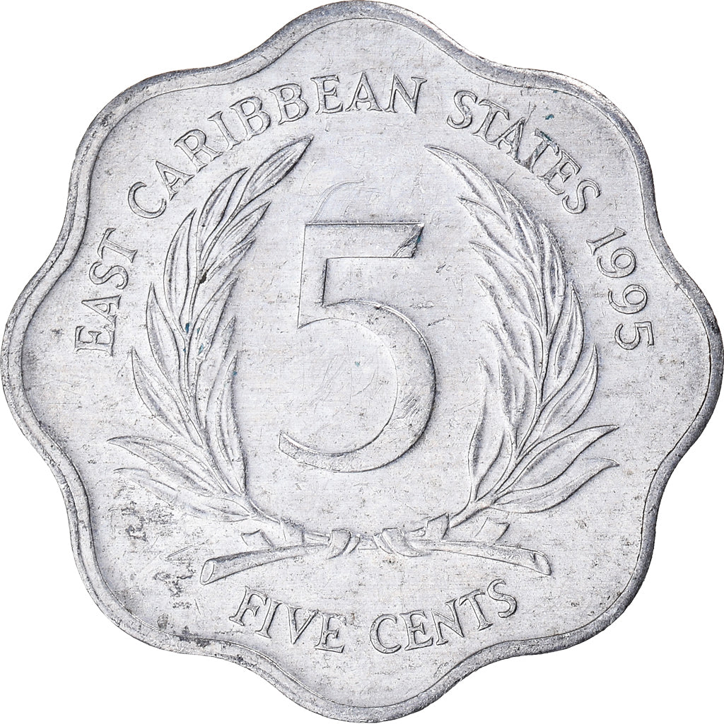 Monnaie, Etats des caraibes orientales, 5 Cents, 1995