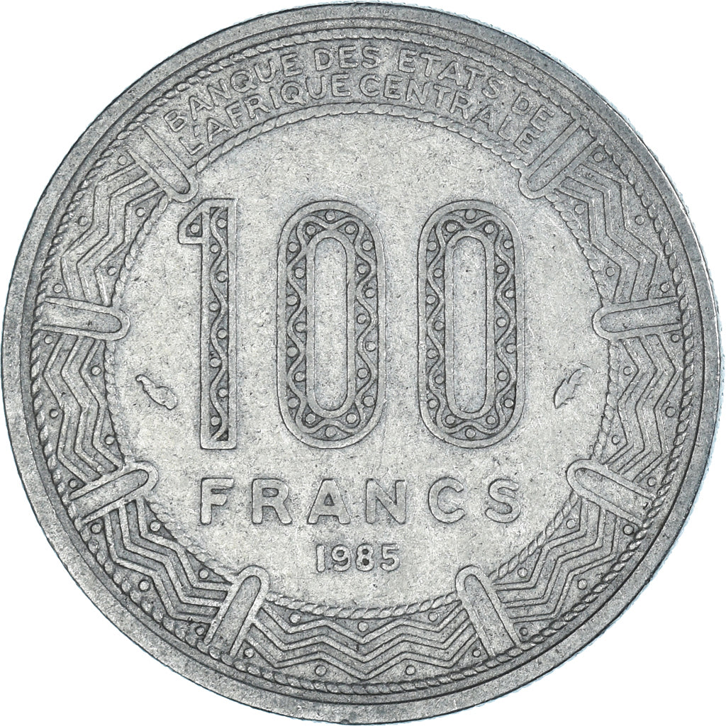 Moneta, Republika Środkowej Afryki, 100 Francs, 1985