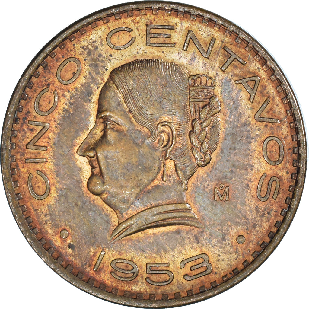 Coin, Mexico, 5 Centavos, 1953