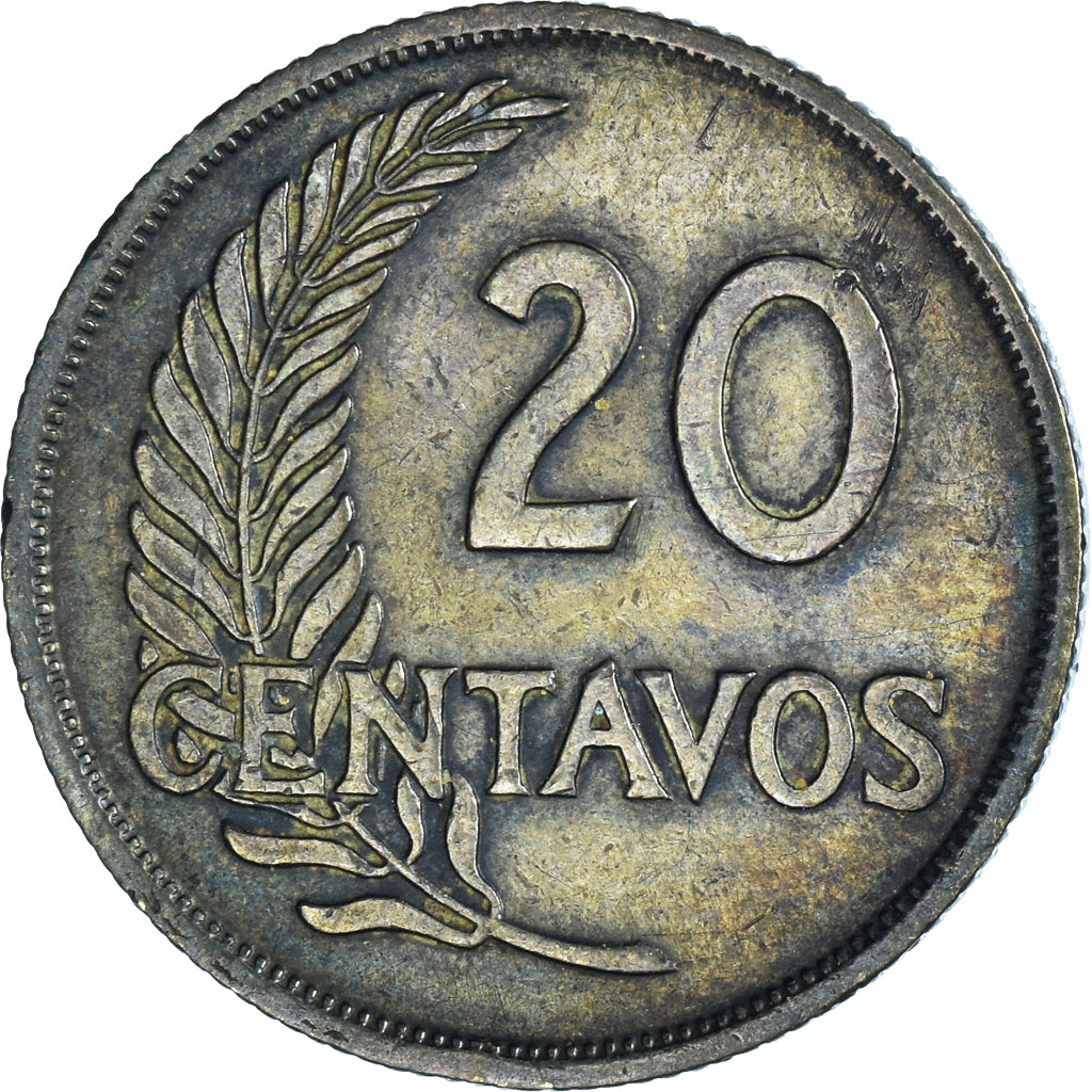 Coin, Peru, 20 Centavos, 1950