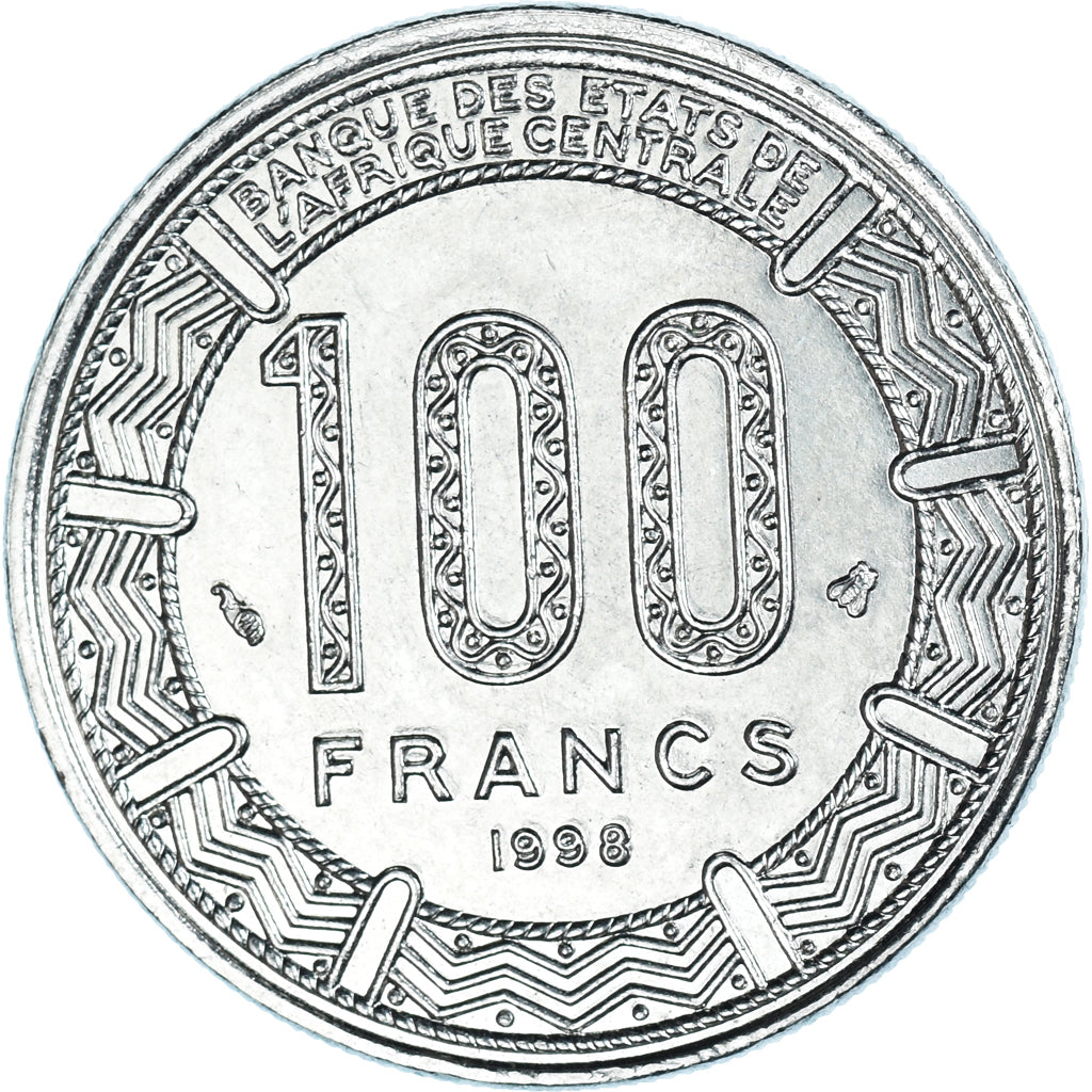 Moneta, Państwa Afryki Środkowej, 100 Francs, 1998
