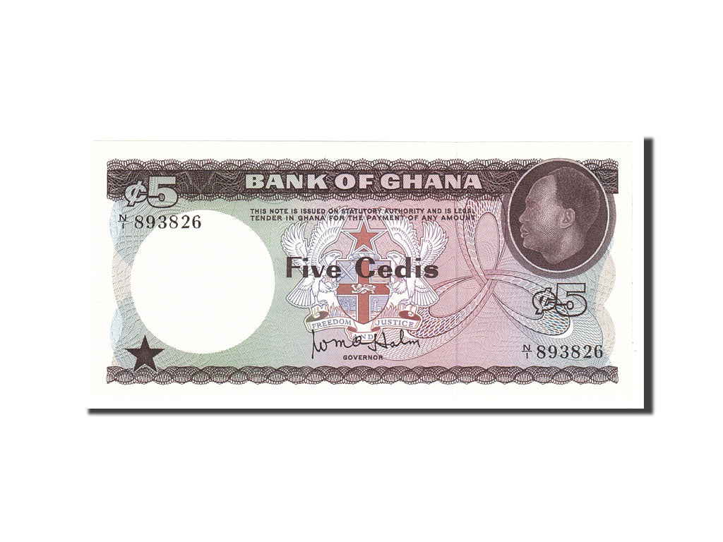 Banknote, Ghana, 5 Cedis, 1965, Undated, KM:6a, UNC(65-70)